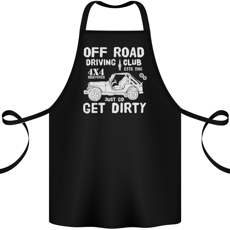 Off Road Driving Club Get Dirty 4x4 Funny Cotton Apron 100% Organic Black