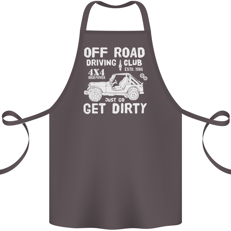 Off Road Driving Club Get Dirty 4x4 Funny Cotton Apron 100% Organic Dark Grey
