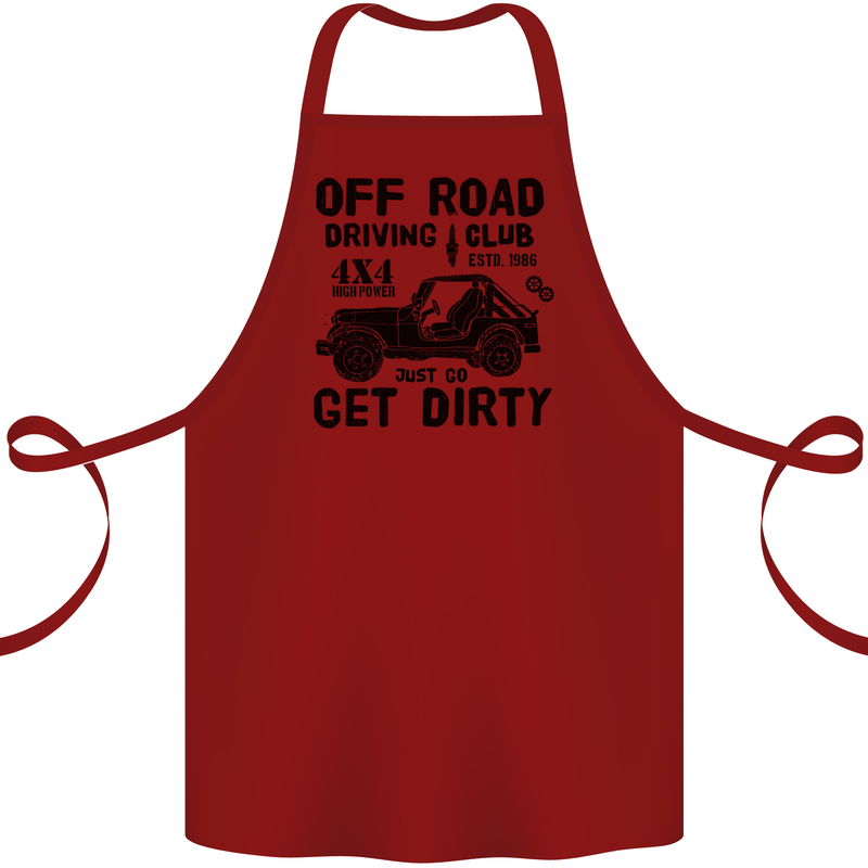 Off Road Driving Club Get Dirty 4x4 Funny Cotton Apron 100% Organic Maroon