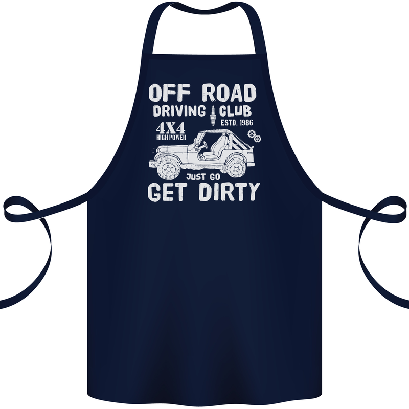 Off Road Driving Club Get Dirty 4x4 Funny Cotton Apron 100% Organic Navy Blue