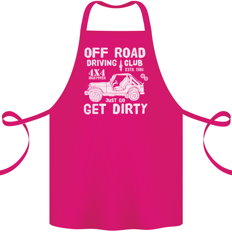 Off Road Driving Club Get Dirty 4x4 Funny Cotton Apron 100% Organic Pink