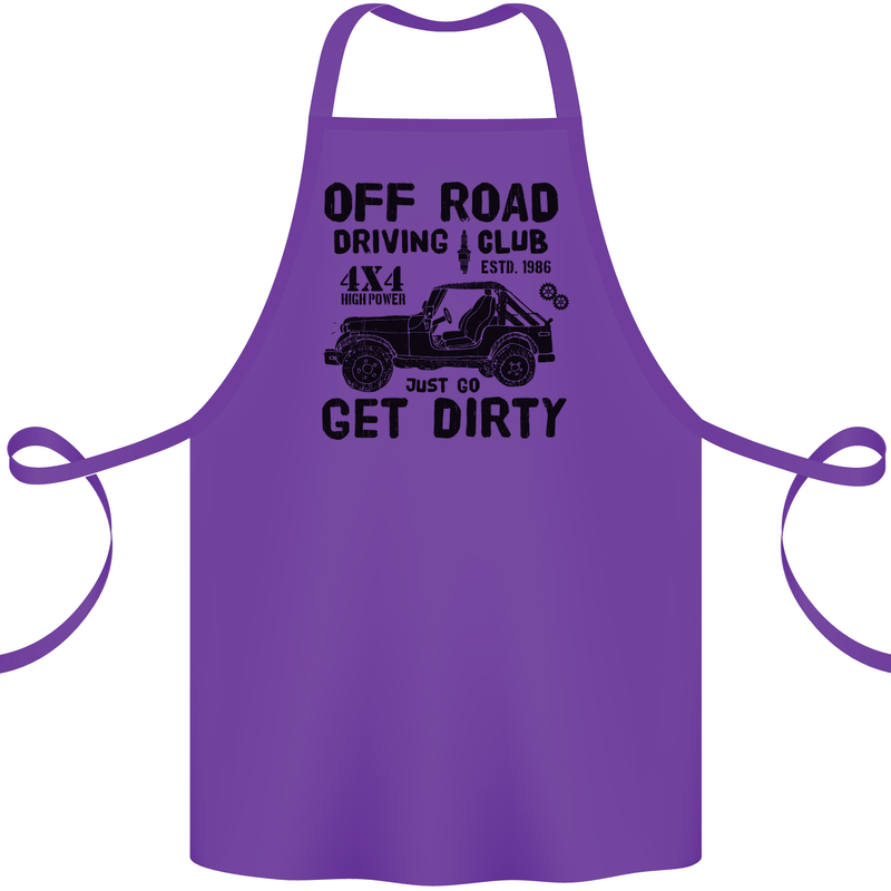 Off Road Driving Club Get Dirty 4x4 Funny Cotton Apron 100% Organic Purple
