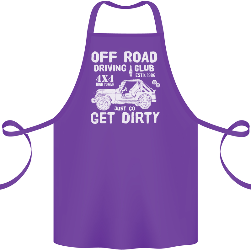 Off Road Driving Club Get Dirty 4x4 Funny Cotton Apron 100% Organic Purple