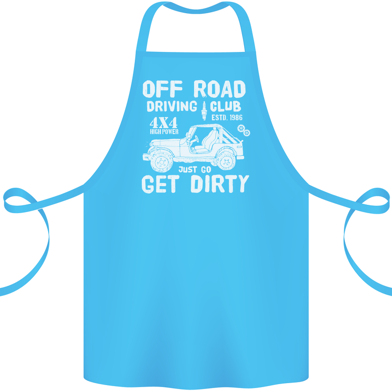 Off Road Driving Club Get Dirty 4x4 Funny Cotton Apron 100% Organic Turquoise