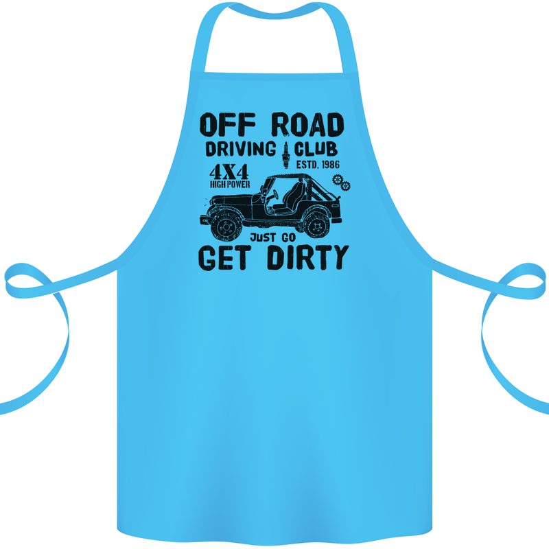 Off Road Driving Club Get Dirty 4x4 Funny Cotton Apron 100% Organic Turquoise
