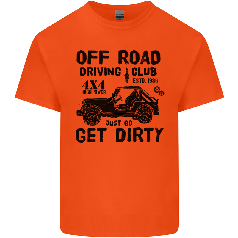Off Road Driving Club Get Dirty 4x4 Funny Kids T-Shirt Childrens Orange