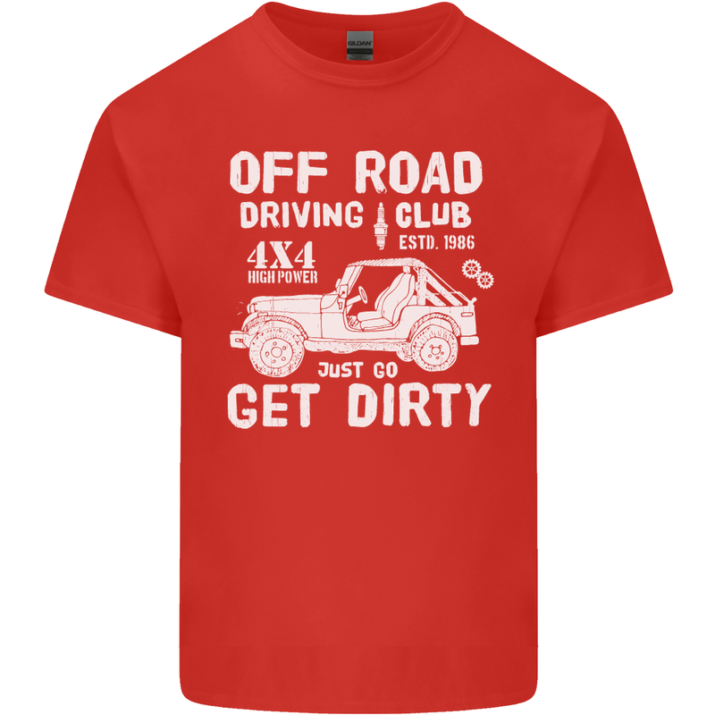 Off Road Driving Club Get Dirty 4x4 Funny Kids T-Shirt Childrens Red