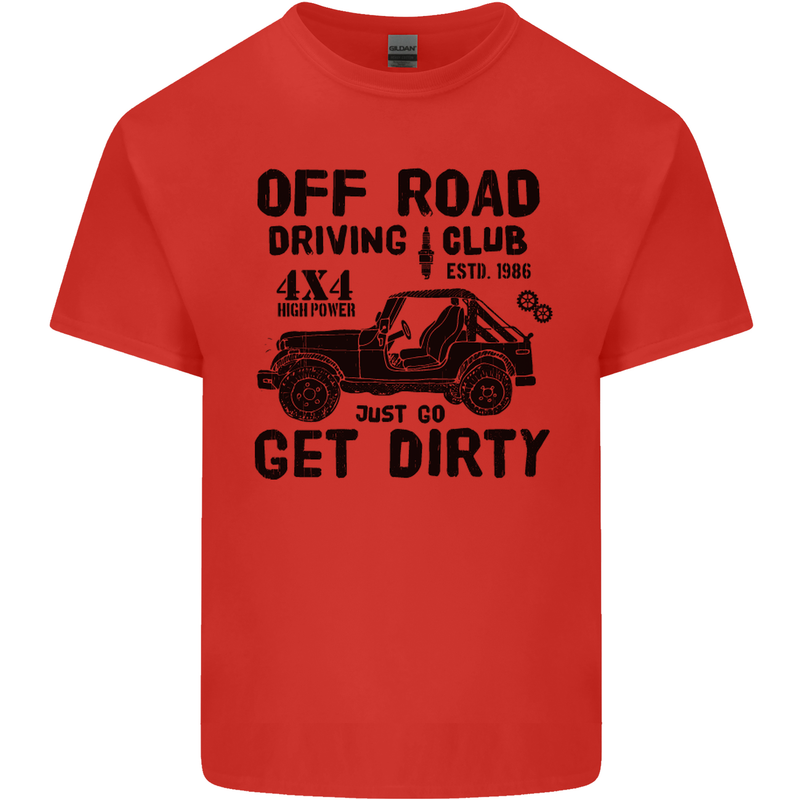 Off Road Driving Club Get Dirty 4x4 Funny Kids T-Shirt Childrens Red