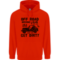 Off Road Driving Club Get Dirty 4x4 Funny Mens 80% Cotton Hoodie Bright Red