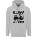 Off Road Driving Club Get Dirty 4x4 Funny Mens 80% Cotton Hoodie Sports Grey