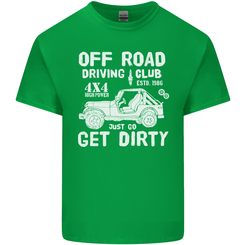 Off Road Driving Club Get Dirty 4x4 Funny Mens Cotton T-Shirt Tee Top Irish Green
