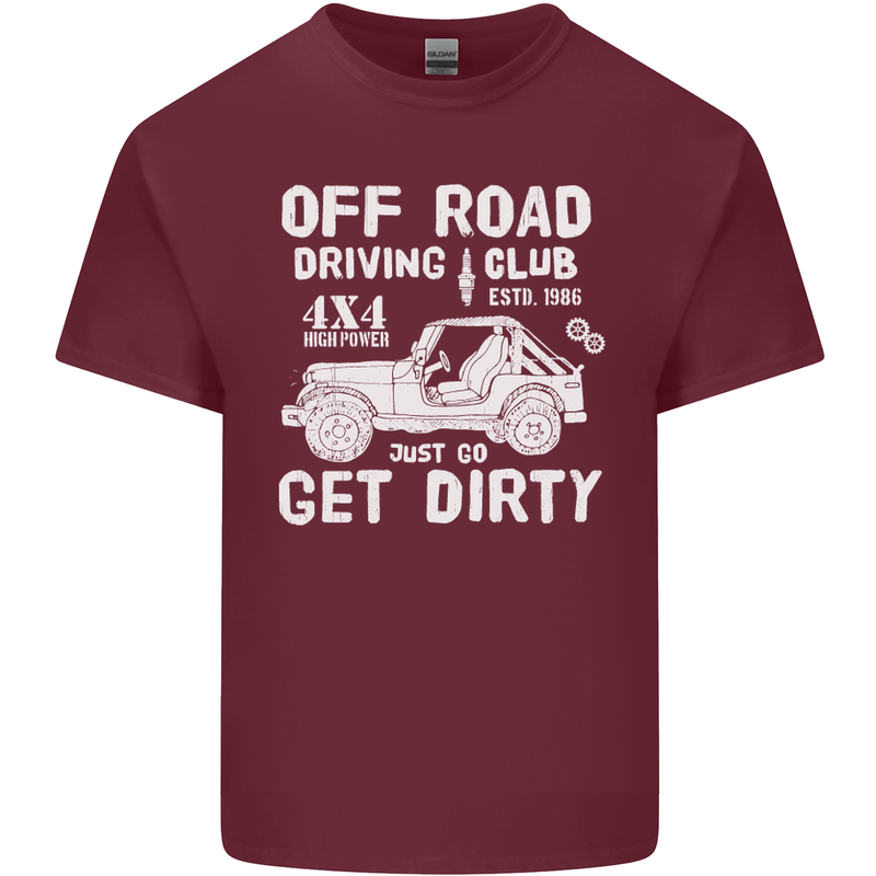 Off Road Driving Club Get Dirty 4x4 Funny Mens Cotton T-Shirt Tee Top Maroon