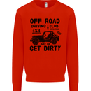 Off Road Driving Club Get Dirty 4x4 Funny Mens Sweatshirt Jumper Bright Red