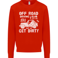 Off Road Driving Club Get Dirty 4x4 Funny Mens Sweatshirt Jumper Bright Red