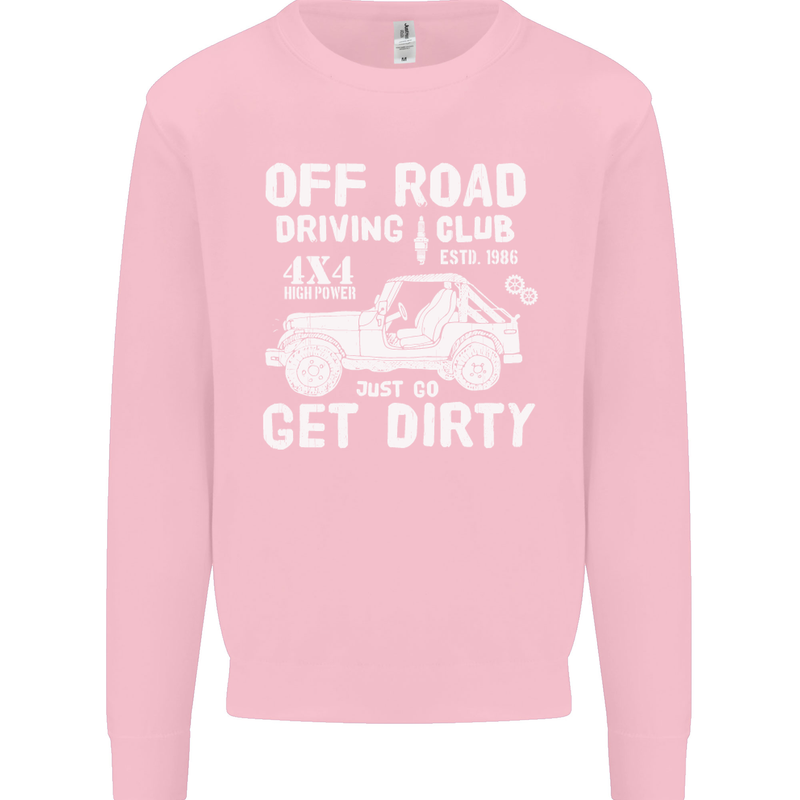 Off Road Driving Club Get Dirty 4x4 Funny Mens Sweatshirt Jumper Light Pink