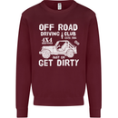 Off Road Driving Club Get Dirty 4x4 Funny Mens Sweatshirt Jumper Maroon