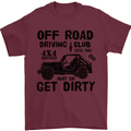 Off Road Driving Club Get Dirty 4x4 Funny Mens T-Shirt Cotton Gildan Maroon