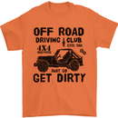 Off Road Driving Club Get Dirty 4x4 Funny Mens T-Shirt Cotton Gildan Orange