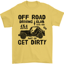 Off Road Driving Club Get Dirty 4x4 Funny Mens T-Shirt Cotton Gildan Yellow