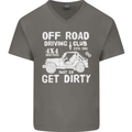 Off Road Driving Club Get Dirty 4x4 Funny Mens V-Neck Cotton T-Shirt Charcoal