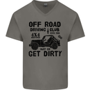 Off Road Driving Club Get Dirty 4x4 Funny Mens V-Neck Cotton T-Shirt Charcoal