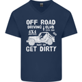 Off Road Driving Club Get Dirty 4x4 Funny Mens V-Neck Cotton T-Shirt Navy Blue