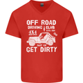 Off Road Driving Club Get Dirty 4x4 Funny Mens V-Neck Cotton T-Shirt Red