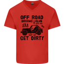 Off Road Driving Club Get Dirty 4x4 Funny Mens V-Neck Cotton T-Shirt Red