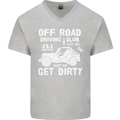 Off Road Driving Club Get Dirty 4x4 Funny Mens V-Neck Cotton T-Shirt Sports Grey