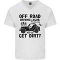 Off Road Driving Club Get Dirty 4x4 Funny Mens V-Neck Cotton T-Shirt White