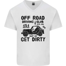 Off Road Driving Club Get Dirty 4x4 Funny Mens V-Neck Cotton T-Shirt White