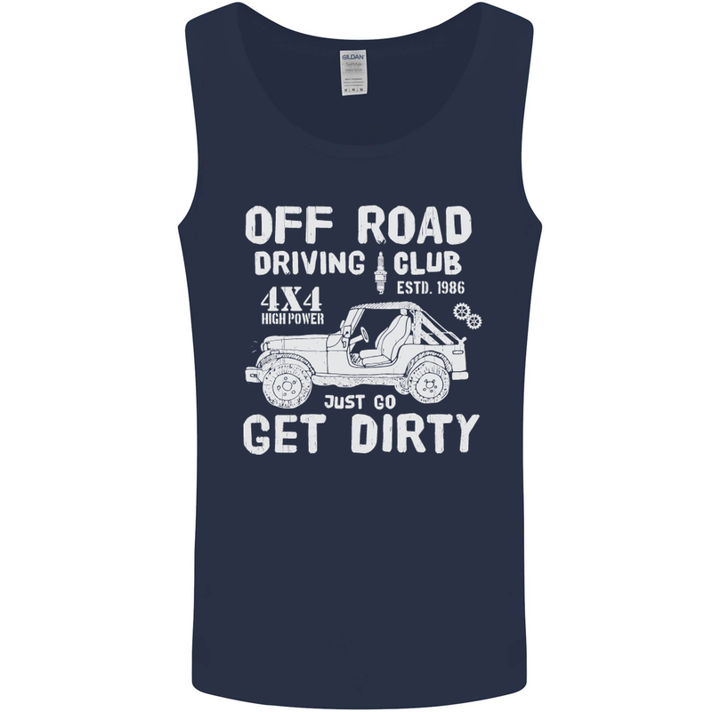 Off Road Driving Club Get Dirty 4x4 Funny Mens Vest Tank Top Navy Blue