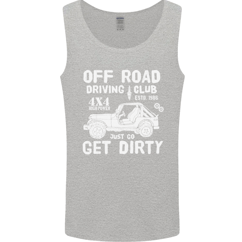 Off Road Driving Club Get Dirty 4x4 Funny Mens Vest Tank Top Sports Grey
