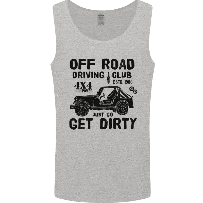 Off Road Driving Club Get Dirty 4x4 Funny Mens Vest Tank Top Sports Grey