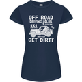 Off Road Driving Club Get Dirty 4x4 Funny Womens Petite Cut T-Shirt Navy Blue