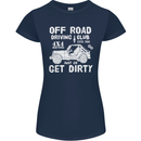 Off Road Driving Club Get Dirty 4x4 Funny Womens Petite Cut T-Shirt Navy Blue