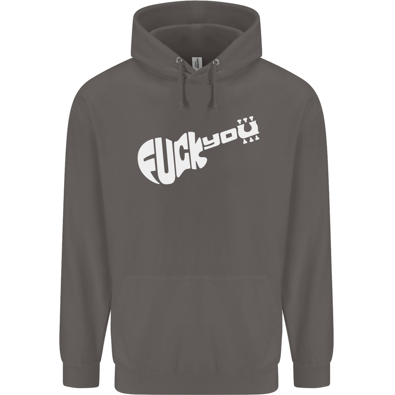 Offensive Guitar Acoustic Electric Bass Mens 80% Cotton Hoodie Charcoal