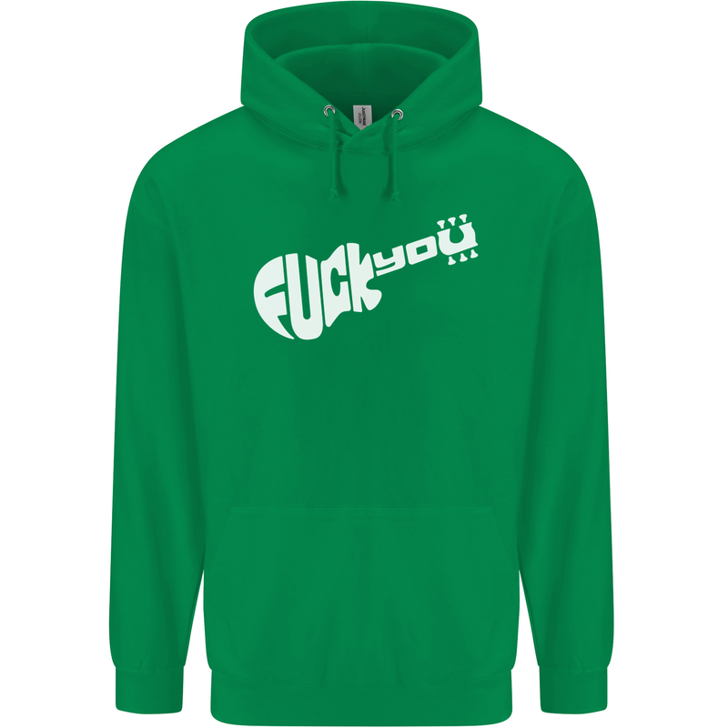 Offensive Guitar Acoustic Electric Bass Mens 80% Cotton Hoodie Irish Green
