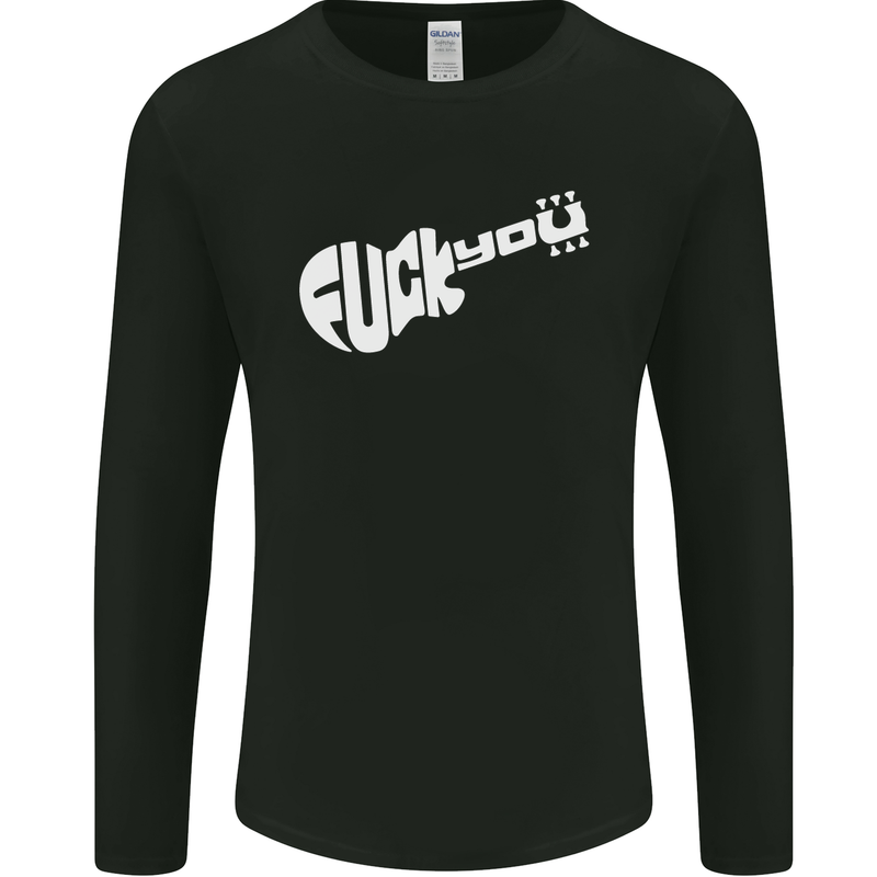 Offensive Guitar Acoustic Electric Bass Mens Long Sleeve T-Shirt Black