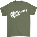 Offensive Guitar Acoustic Electric Bass Mens T-Shirt Cotton Gildan Military Green