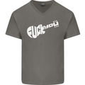 Offensive Guitar Acoustic Electric Bass Mens V-Neck Cotton T-Shirt Charcoal