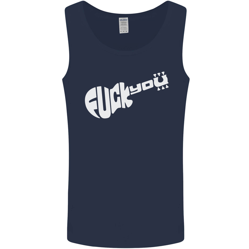 Offensive Guitar Acoustic Electric Bass Mens Vest Tank Top Navy Blue