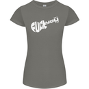 Offensive Guitar Acoustic Electric Bass Womens Petite Cut T-Shirt Charcoal