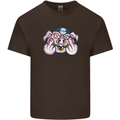 Offensive Pig Finger Flip Kids T-Shirt Childrens Chocolate