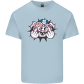 Offensive Pig Finger Flip Kids T-Shirt Childrens Light Blue