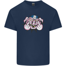 Offensive Pig Finger Flip Kids T-Shirt Childrens Navy Blue