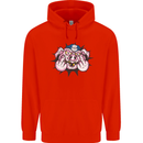 Offensive Pig Finger Flip Mens 80% Cotton Hoodie Bright Red