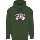 Offensive Pig Finger Flip Mens 80% Cotton Hoodie Forest Green