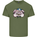 Offensive Pig Finger Flip Mens Cotton T-Shirt Tee Top Military Green
