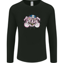 Offensive Pig Finger Flip Mens Long Sleeve T-Shirt Black